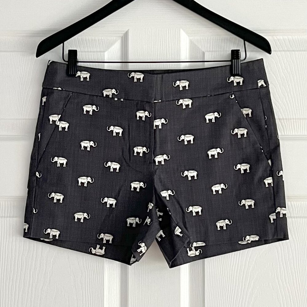 Loft The Riviera shorts elephant print cotton stretch size 4 NWT